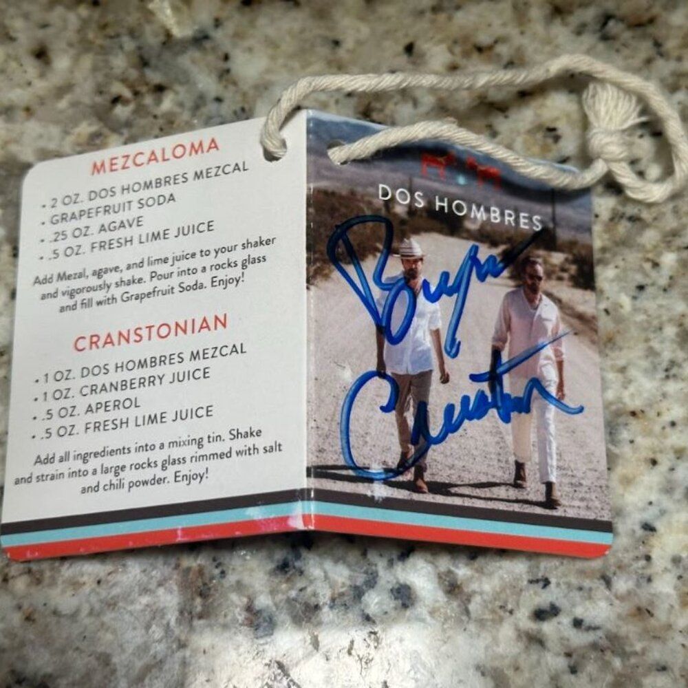 Bryan Cranston & Aaron Paul Breaking Bad Signed Dos Hombres Mezcal Hangtag - Picture 2 of 7